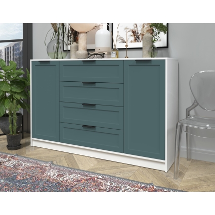 Тумба Тренд КТ-Т160 (Белый ЛДСП/ Верде ЛМДФ) Ш1600 В1020 Г451 Тумба Тренд КТ-Т160 (Белый ЛДСП/ Верде ЛМДФ) Ш1600 В1020 Г451